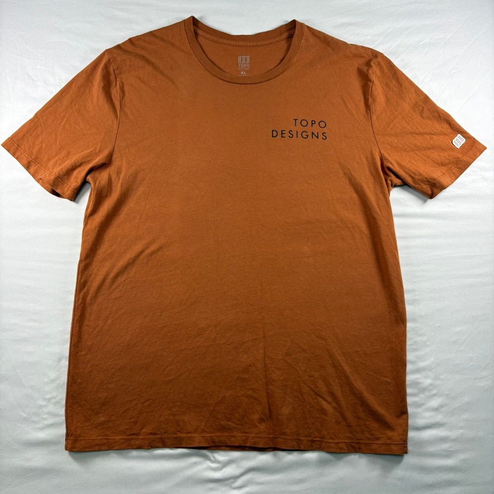 Topo‎ Designs T-Shirt Mens XL Orange Colorado Graphic Organic Cotton Tee